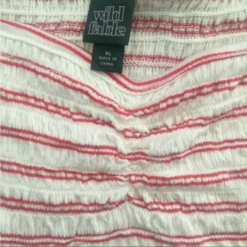 NWOT Wild Fable Pink and white knit striped crop top - Picture 5 of 6